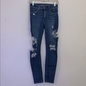 High Rise distressed skinny jeans